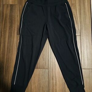 Athleta Black Venice Jogger w/ White Piping Accent Activewear Pants